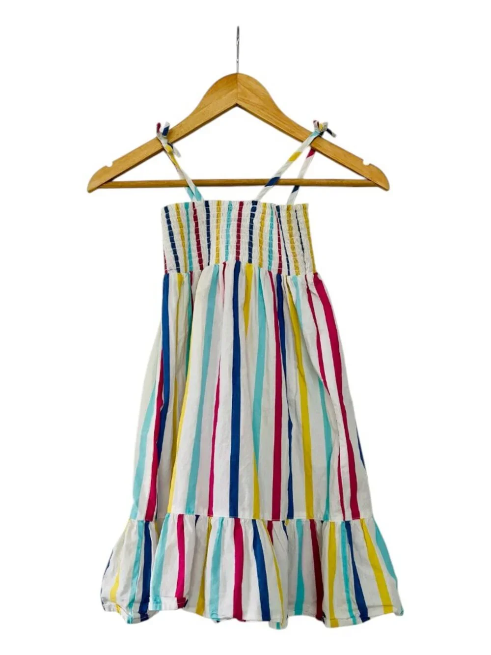 Joe Fresh Girls Striped Cotton Dress | Size Small (6) - Picture 4 of 5